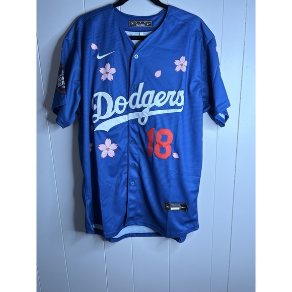 Nike X Takashi Muraka  Dodgers YAMAMOTO  #18 Tokyo Series Cherry Blossom Jersey - Picture 8 of 11